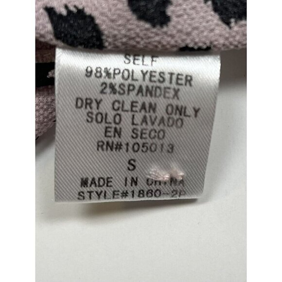 ANDREE by UNIT Womens SMALL Blush Animal Print Crepe Cap Sleeve SHELL Top EUC - Picture 7 of 7